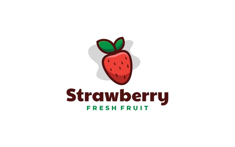 Aardbei eenvoudig mascotte-logo