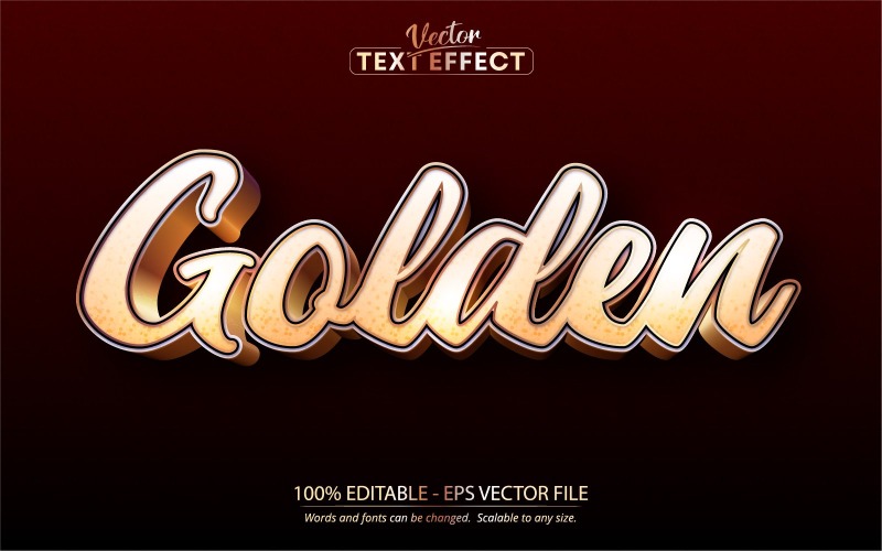 Dorado: estilo dorado brillante, efecto de texto editable, estilo de fuente, ilustración gráfica