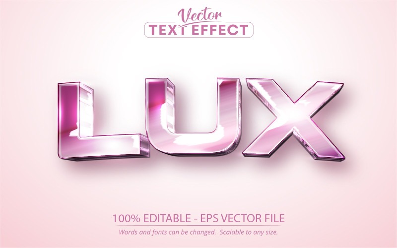 Lux - Rosa-Roségold-Stil, bearbeitbarer Texteffekt, Schriftstil, grafische Illustration
