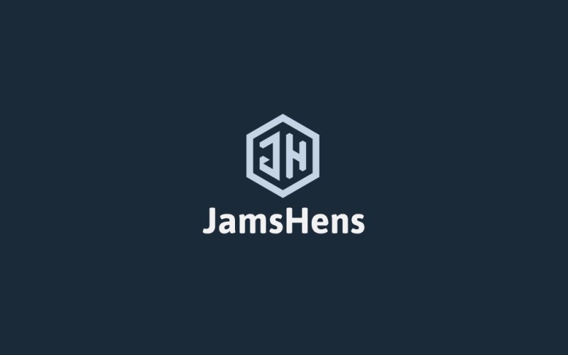 Modelo de design de logotipo J + H Preto e branco