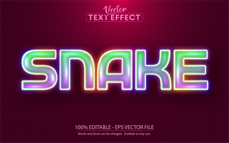 Snake - Cartoonstijl, bewerkbaar teksteffect, letterstijl, grafische illustratie