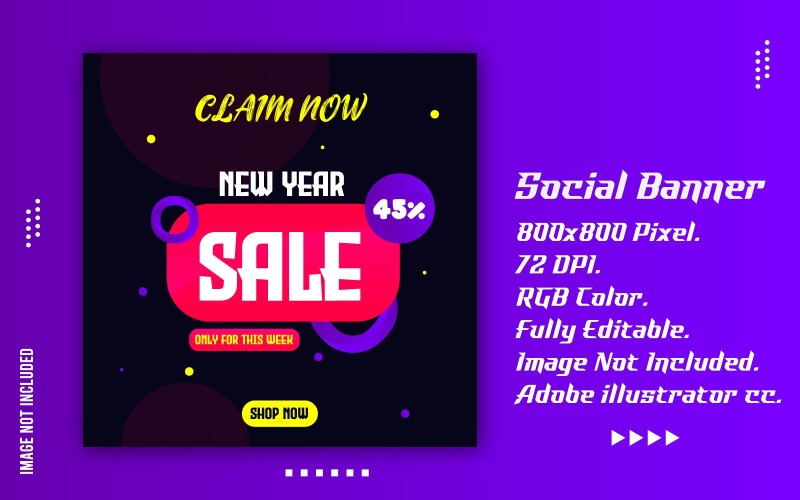 Stijlvolle creatieve sociale banner vector sjabloon