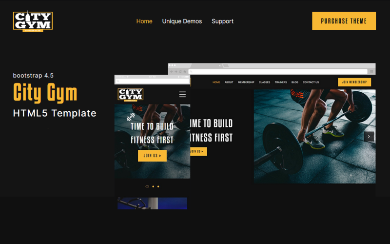City Gym - Modello HTML per l'industria della palestra, palestra, yoga, fitness e personal trainer