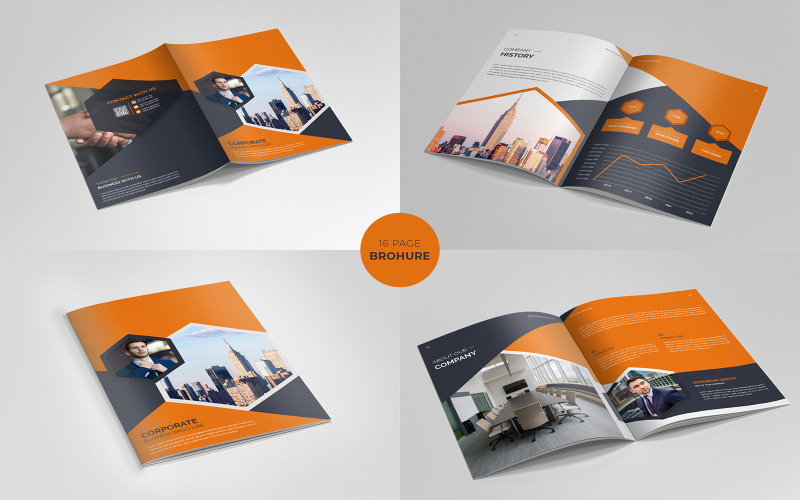 Шаблон корпоративної бізнес-брошури та мінімальний дизайн макета брошури профілю компанії