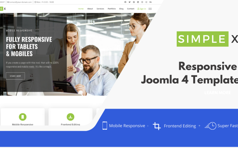 SimpleX - Адаптивный шаблон Joomla 4