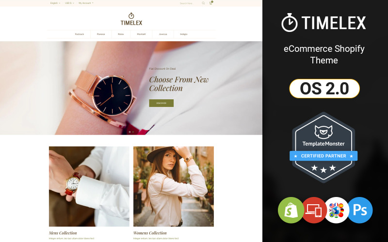 Timelex - Tema Shopify del negozio di orologi