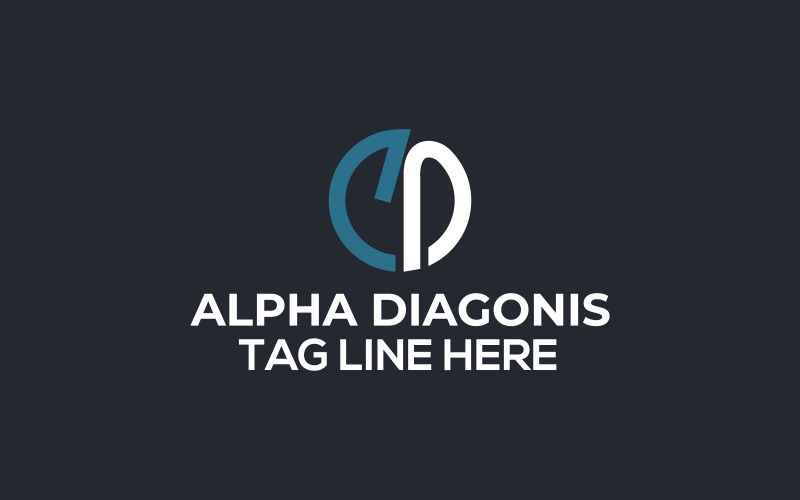 Alpha 对角线 AD 字母标志设计