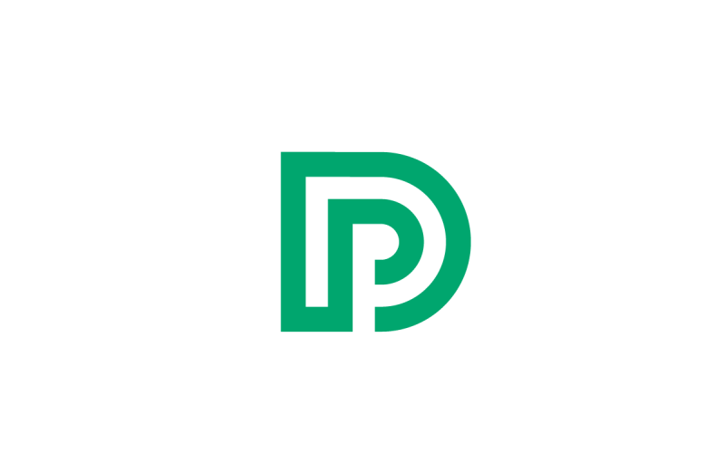 Carta DP Letras DP Modelo de logotipo PD