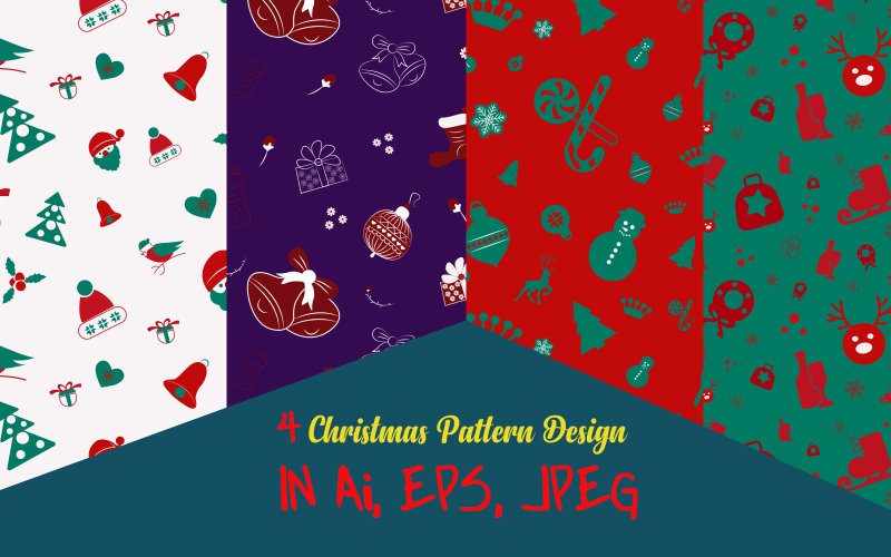 4 Set Christmas Pattern Design