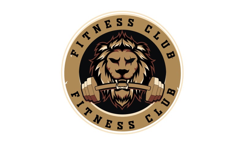 Lion Gym Sport Fitness Logo