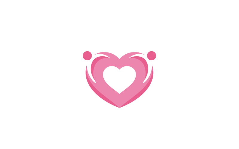 Modèle de conception de logo vectoriel de soins d'amour