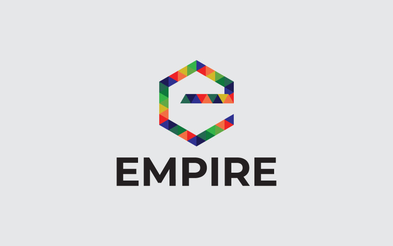Modello di progettazione del logo della lettera E dell'Impero