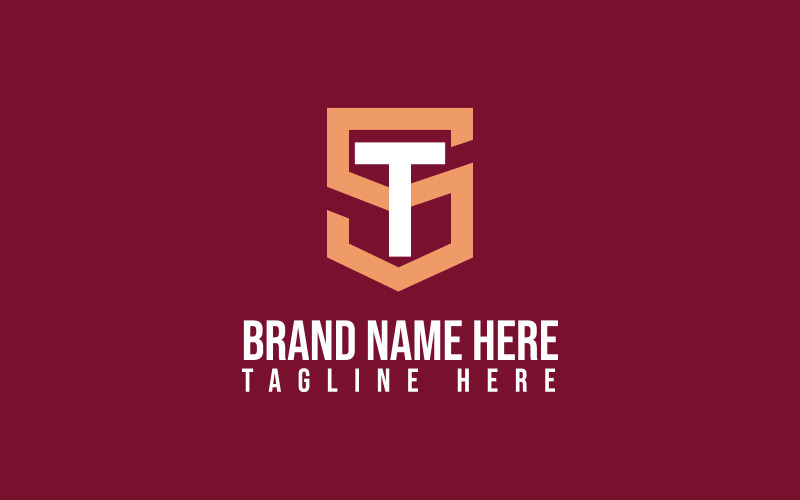 Modelo de design de logotipo de letra ST