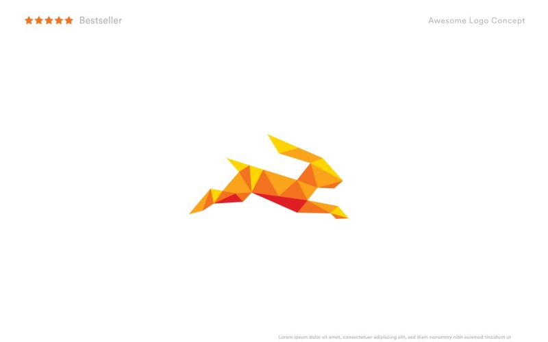Origami Tavşan Logo Şablonu