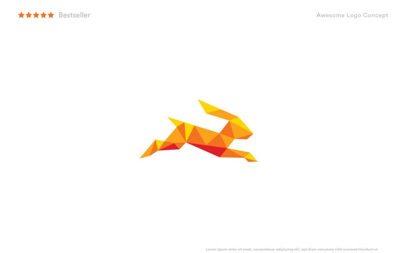 Szablon Logo Origami Królik