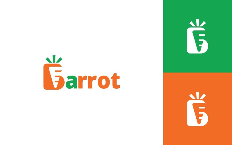 Concepto de diseño de vector de icono de logotipo de zanahoria gratis