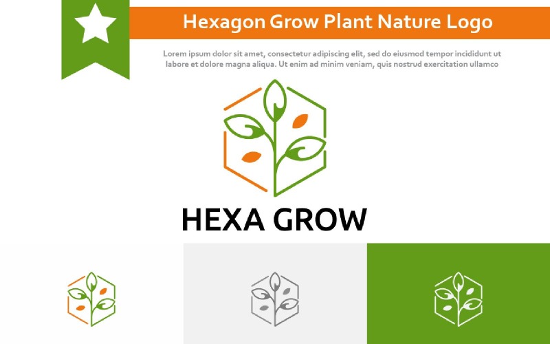 Hexagon Grow Plant Seed Nature Agriculture Logo