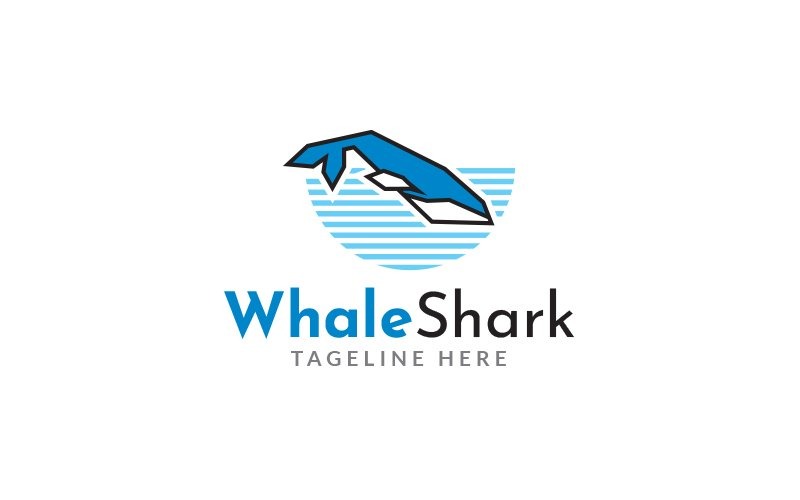 Modello di progettazione del logo dello squalo balena