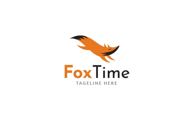 Modelo de design de logotipo da Fox Time