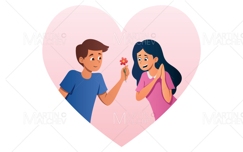 Enamorarse de la ilustración vectorial