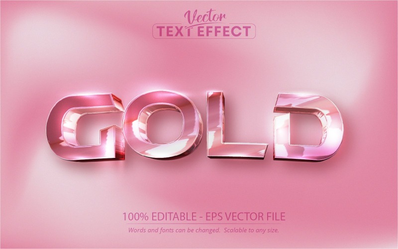 Goud - Rose Gold-stijl, bewerkbaar teksteffect, lettertypestijl, grafische illustratie