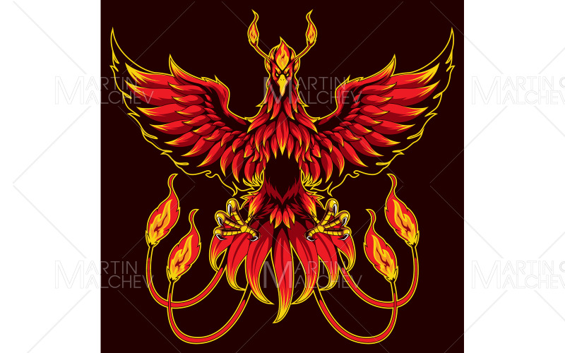 Illustration vectorielle de phénix fantaisie mascotte