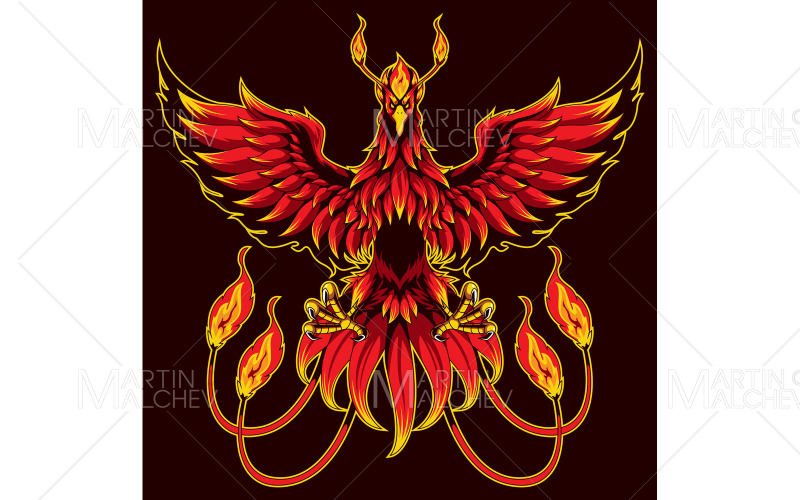 Ilustração em vetor Phoenix Fantasy Mascot