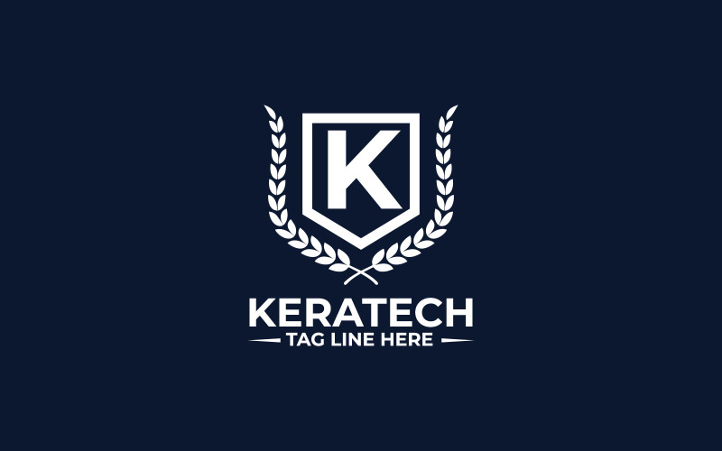 Keratech K 字母标志设计模板