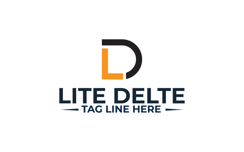 Modèle de conception de logo de lettre Lite Delte LD