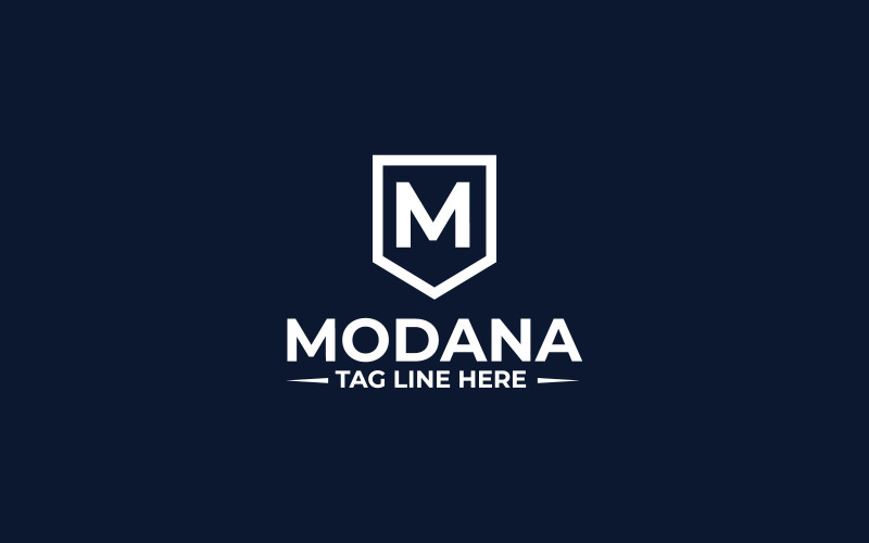 Modèle de conception de logo de lettre Modana M