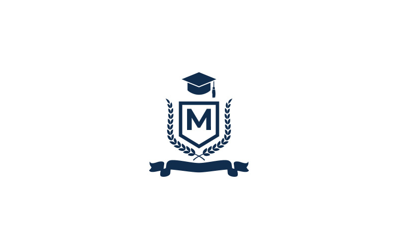 Modelo de design de logotipo para escola, colagem, educação