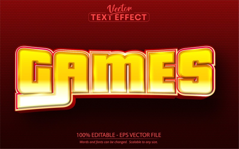 Oyunlar - Çizgi Film Stili, Düzenlenebilir Metin Efekti, Yazı Tipi Stili, Grafik İllüstrasyon