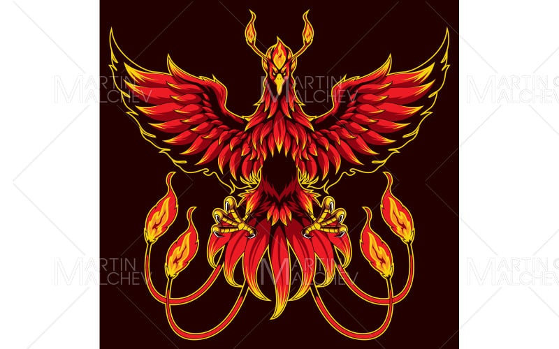 Phoenix Fantasy Mascot vektorillustration