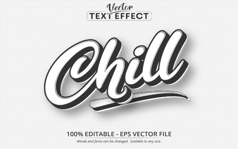 Chill: estilo minimalista, efecto de texto editable, estilo de fuente, ilustración gráfica