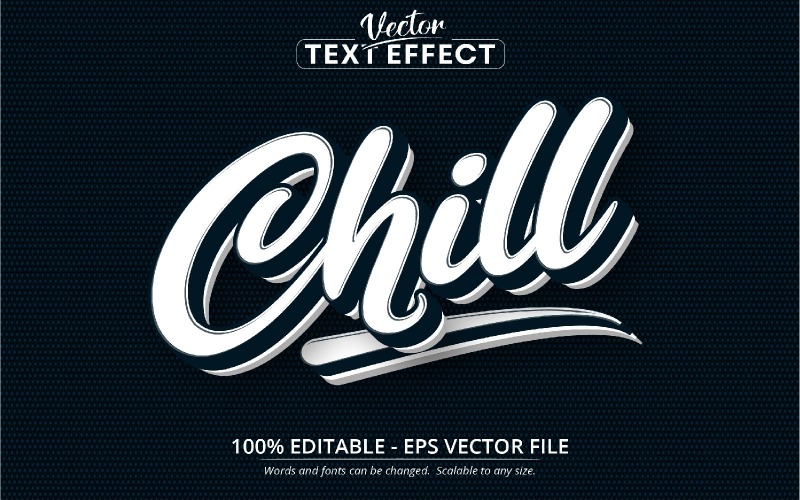 Chill - Minimalist ve Basit Stil, Düzenlenebilir Metin Efekti, Yazı Tipi Stili, Grafik İllüstrasyon