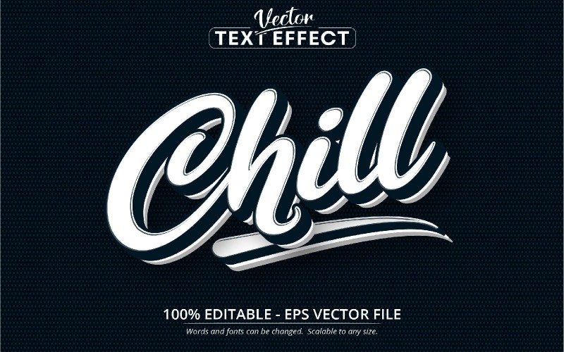 Chill - Style minimaliste et simple, effet de texte modifiable, style de police, illustration graphique