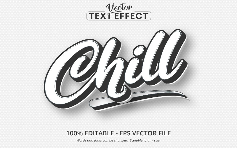Freddo: stile minimalista, effetto testo modificabile, stile carattere, illustrazione grafica