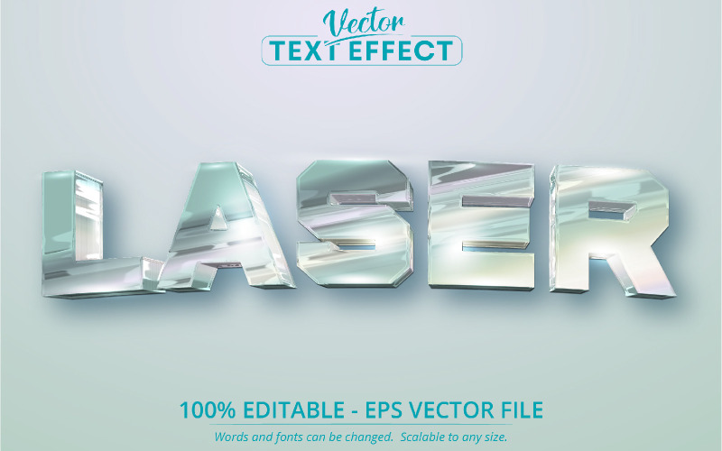 Láser: estilo de lámina arrugada, efecto de texto editable, estilo de fuente, ilustración gráfica