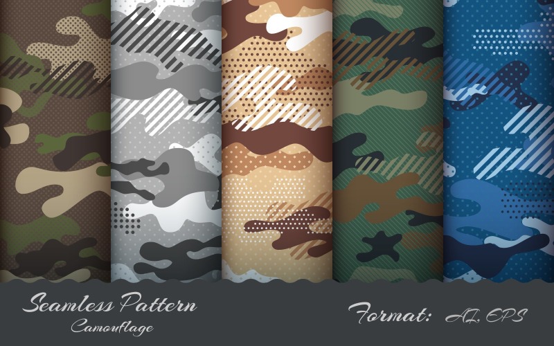 Set Military Camouflage 2 Seamless Pattern, Graphics Pattern