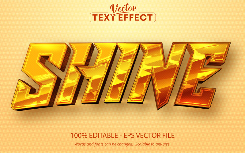 Shine - zlatý styl, upravitelný textový efekt, styl písma, grafická ilustrace