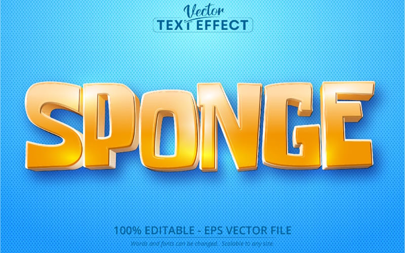 Sponge - Cartoon Style, Editable Text Effect, Font Style, Graphics  Illustration