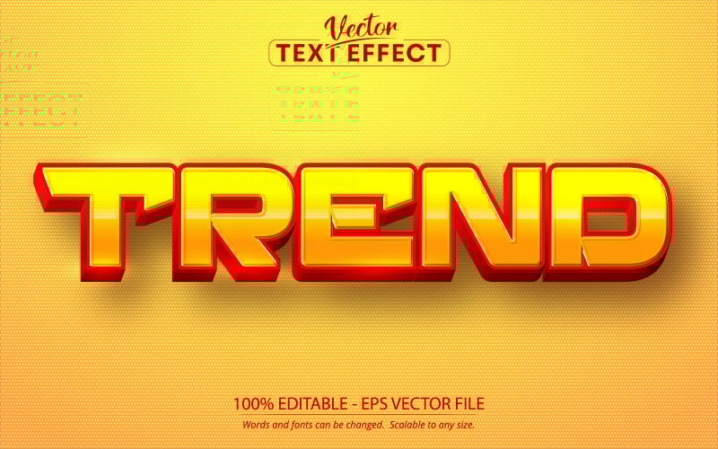 Tendance - Jeux et style cartoon, effet de texte modifiable, style de police, illustration graphique