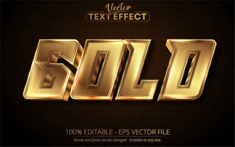 Золото - текстурированный золотой стиль, редактируемый текстовый эффект, стиль шрифта, графическая иллюстрация