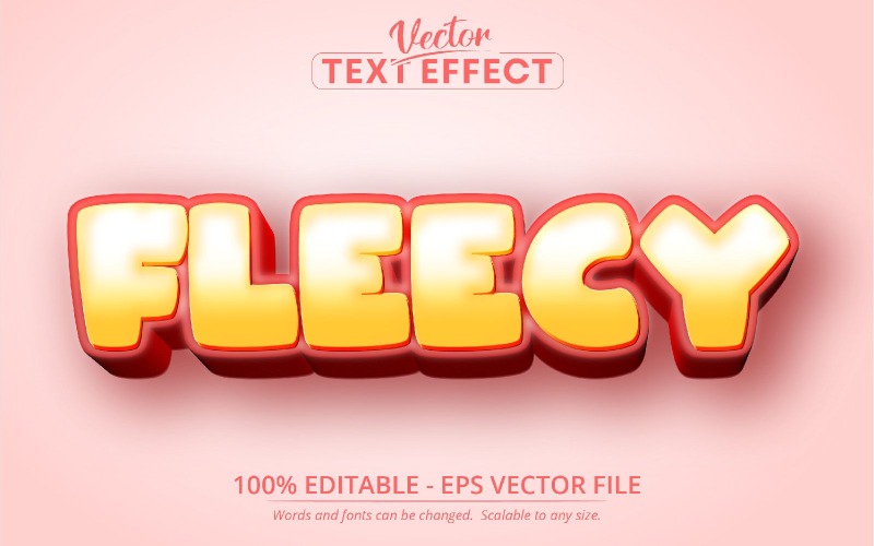 Fleecy - 卡通风格、可编辑文本效果、字体样式、图形插图