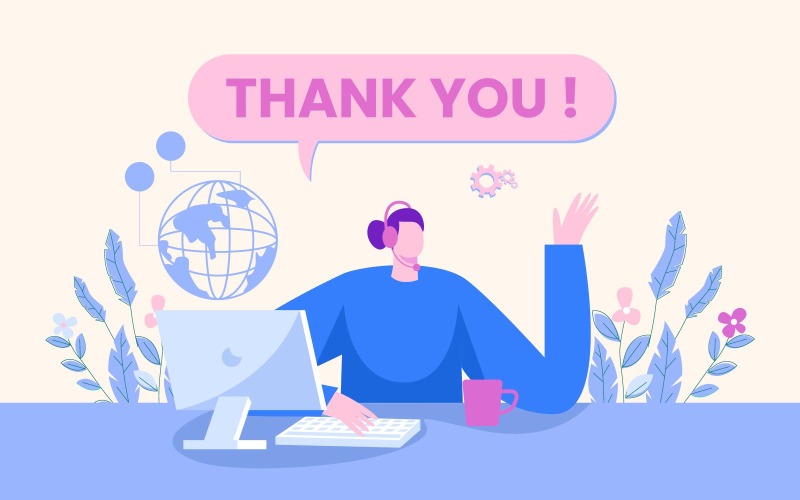 Gratis Dank u Website Pagina Illustratie Concept Vector