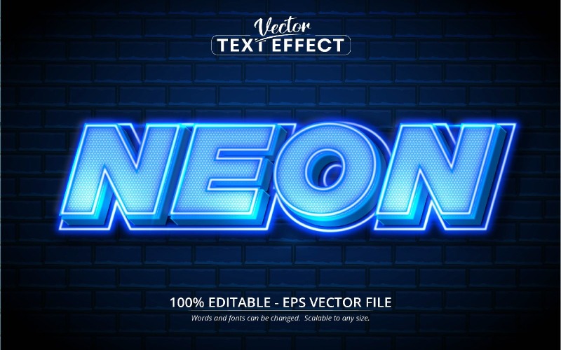 Neon - Neon Glow Stili, Düzenlenebilir Metin Efekti, Yazı Tipi Stili, Grafik İllüstrasyon
