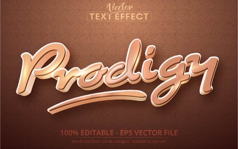 Prodigy: estilo de dibujos animados, efecto de texto editable, estilo de fuente, ilustración gráfica