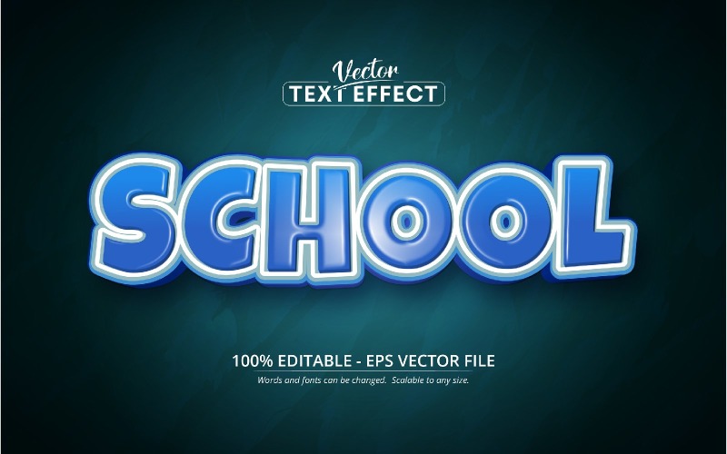 Школа - стиль мультфільму, текстовий ефект для редагування, стиль шрифту, графічна ілюстрація