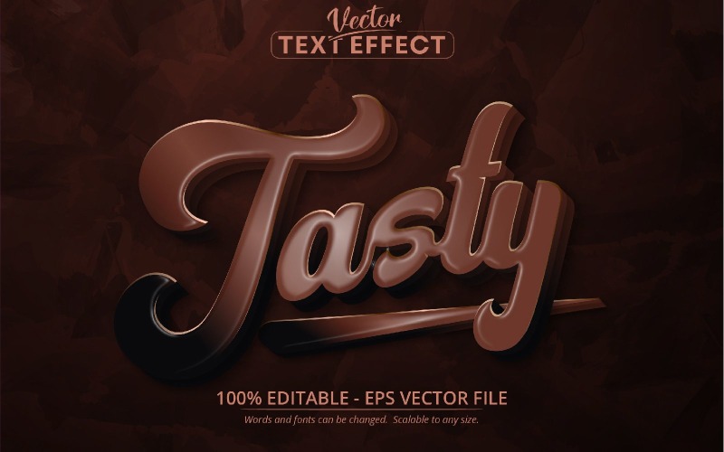 Tasty - Estilo de desenho animado, efeito de texto editável, estilo de fonte, ilustração gráfica