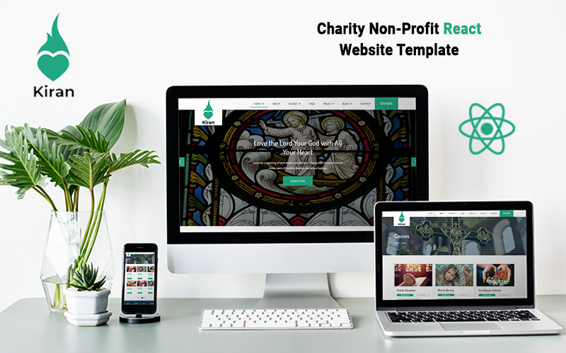 Kiran - modelo de Charity Non-Profit React